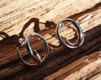 Gold stud earrings, gold or silver earrings made of 925 silver, sterling silver or 18k gold plated, silver jewelry,