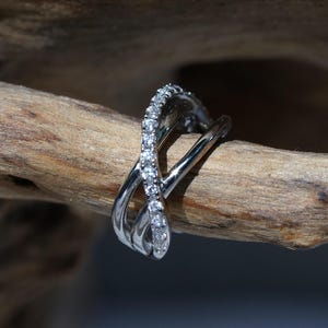 Ear cuff, Ohrclips Gold oder Silber, 925 Silber mit Zirkonia, Helix bzw. Tragus Piercing in Sterling Silber oder mit 14k vergoldet