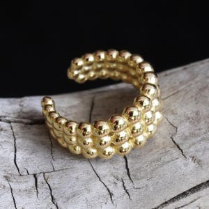 Ear cuff Gold Ohrclips, Ohrringe aus 925 Silber aus Golperlen mit 18 Karat vergoldet, Ohrklemme, Helix, Tragus Piercing