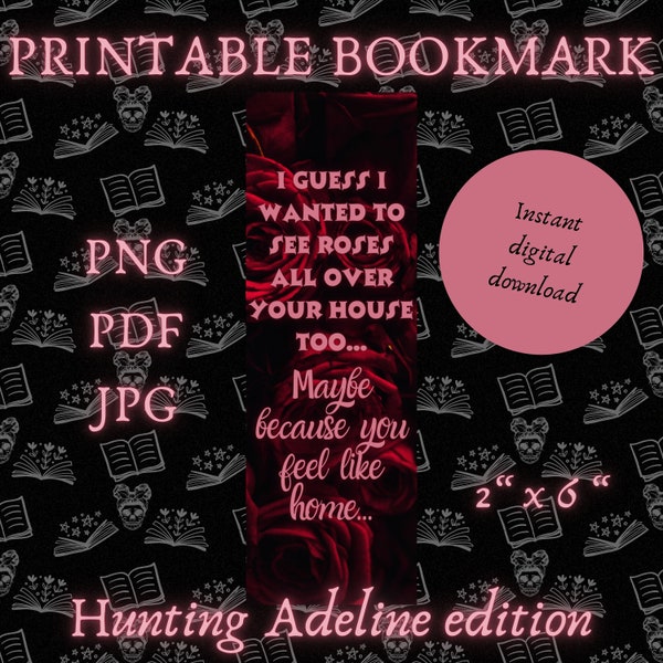 Segnalibro digitale stampabile Haunting Adeline/Hunting Adeline. Zade Meadows, baby. Topolino. Download istantaneo. File PDF, JPG, PNG.