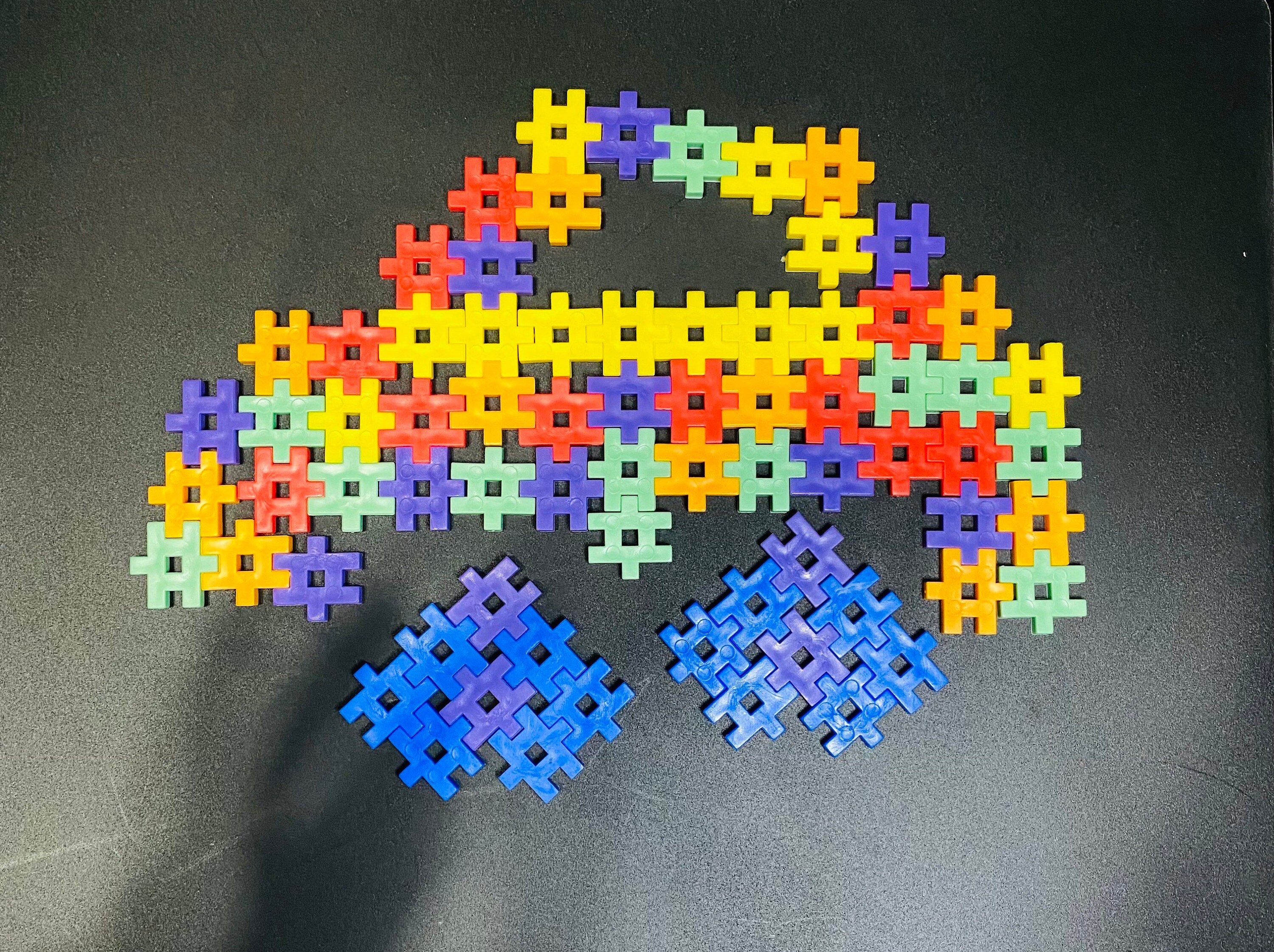 Waffle Building Blocks With Mat Template and 72 Pc Waffle Building