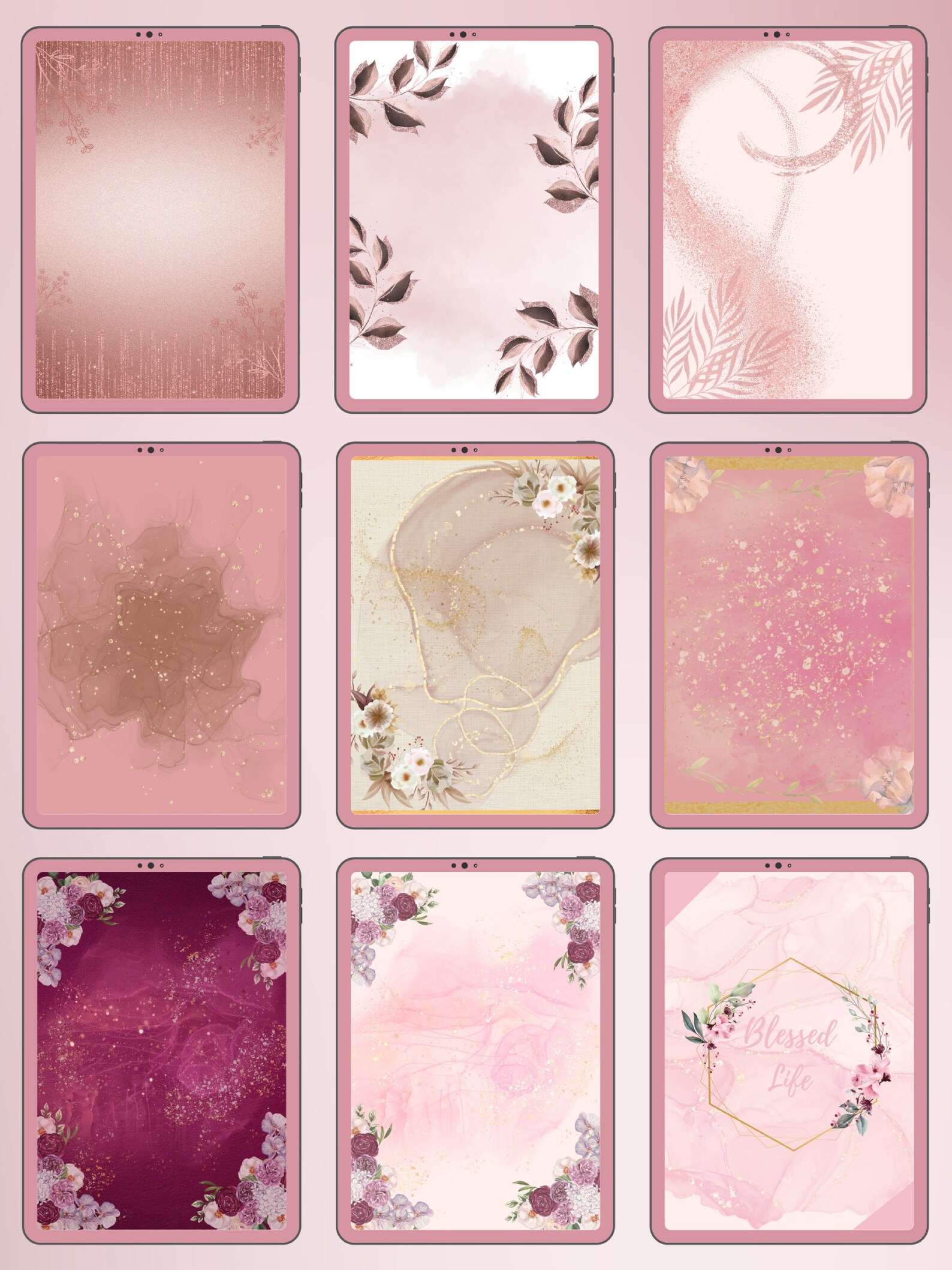 Rose Gold IOS Wallpaper and Icon Bundle Home and Lock Screen Background