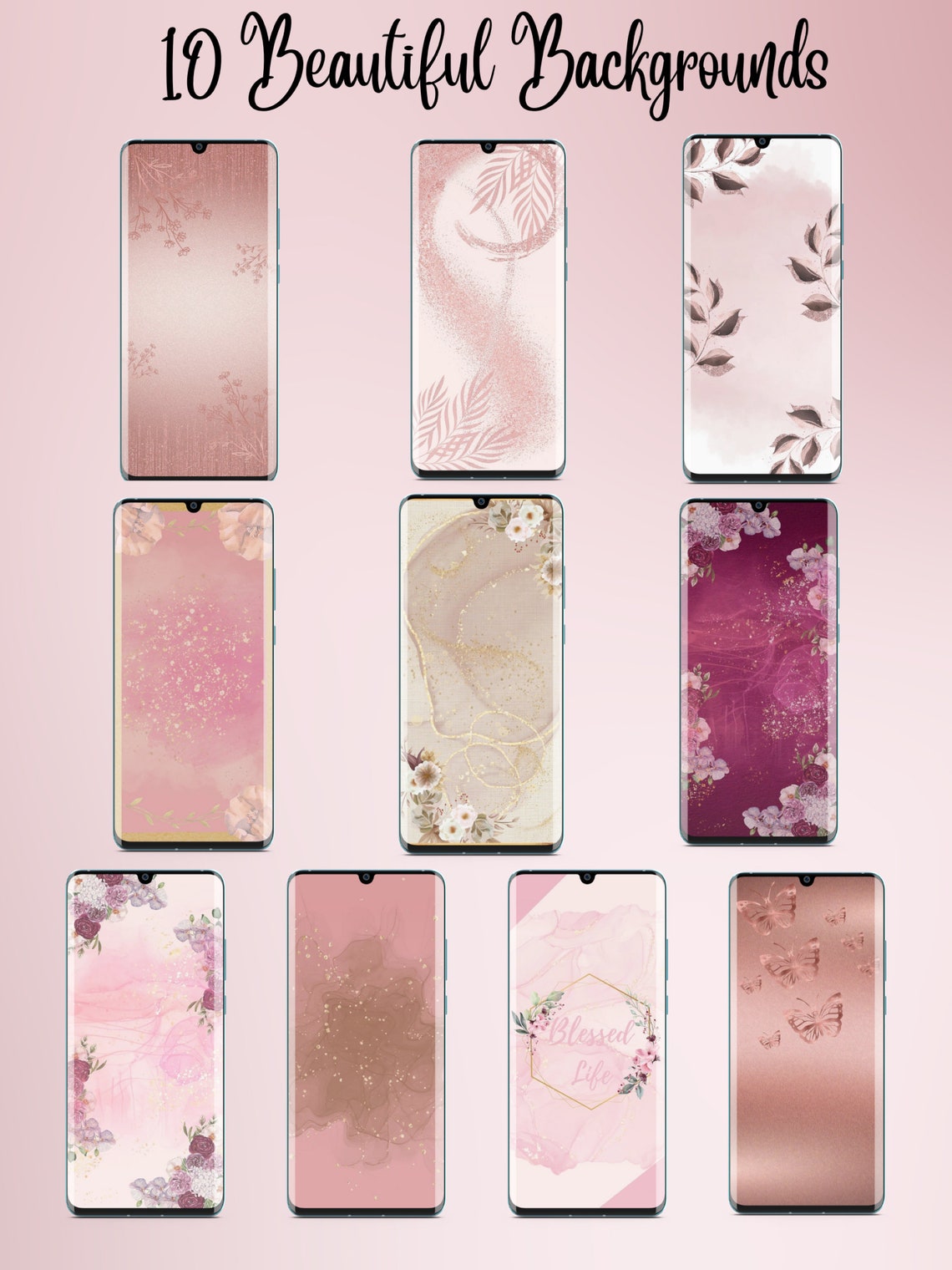Rose Gold IOS Wallpaper and Icon Bundle Home and Lock Screen Etsy