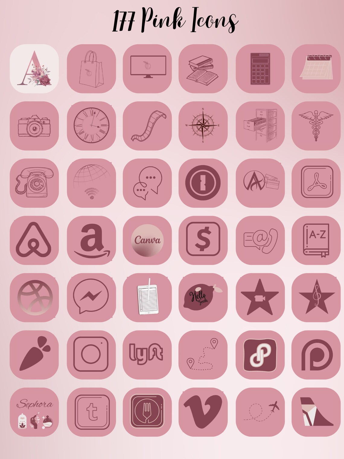 Rose Gold IOS Wallpaper and Icon Bundle Home and Lock Screen Etsy