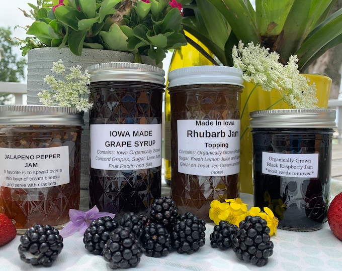 Small batch homemade jams & toppings, made with hand-picked / homegrown organic ingredients wherever possible!