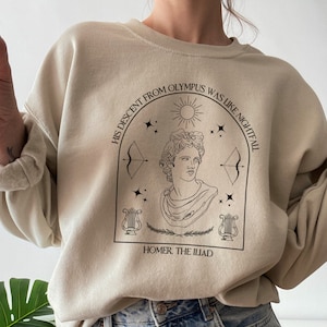 Apollo Sweatshirt Greek Mythology Sweater Dark Academia Clothing Bookish Merch Literary Shirt Poet Shirt Celestial Sun Goddess Sweater