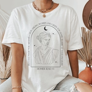 Artemis Goddess Shirt Homer Iliad Sweatshirt Poet Shirt Bookish Gift For Sister Literary Shirt Dark Academia Clothing Greek Mythology Shirt