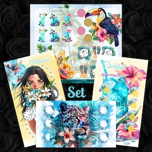 Aloha Urlaubs -Set / Klappkarte/ Würfeln,- und Lose Challenge/ für A6 Zippertaschen