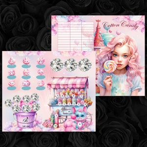 Cotton Candy Klappkarte / Sparchallenge mit Tombola Losen, Rubbeln und sparen / für A6 Zippertaschen