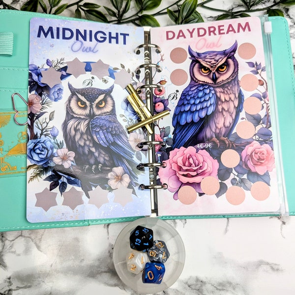 Daydream/Midnight Owl I Folierte und doppelseitig bedruckte Rubbel und Würfel Sparchallenge inkl. Tracker