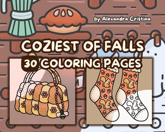 Autumn Coloring Pages: 30 Halloween Hygge Designs (PDF Download)