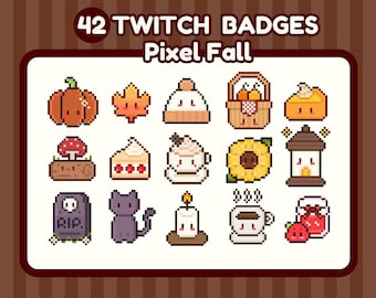 42 insignias/emoticones/megapack de suscripción a Twitch de otoño acogedor y brujo/temática mística de Halloween/cottagecore/estética kawaii adorable