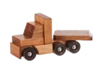 Low Boy Truck and Trailer, Wooden Truck, Construction toys