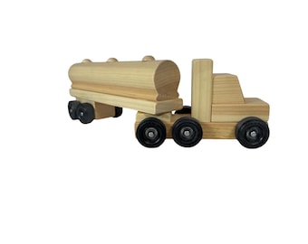 Small Wooden Truck, Comes in two colors; Red and Harvest, Toy Truck, Wooden Truck, Semi Truck, 18 wheeler, Tractor Trailer, Truck