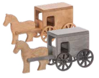 Horse & Buggy, Amish Buggy, Horse, Toy Horse, Wooden Kid's Toys