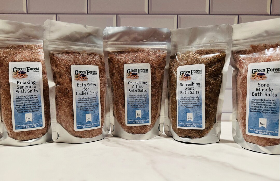 Organic Bath Salts, Organic Oils and Salts, Bath Salt Healing Set, Gift