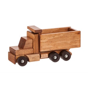 Red or Brown Large Wooden Dump Truck, Dump Truck, Wood Dump Truck, Wooden Semi Truck, Semi Truck