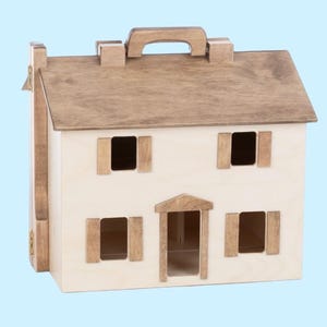 Wooden doll house with furniture set, Portable and Foldable, Doll House, Miniature house, Play House, Wooden Play House, Doll’s House