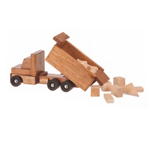 Wooden Dump Truck Toy, Dump Truck, Wooden Semi, Kid Safe Finish, Amish made in the USA