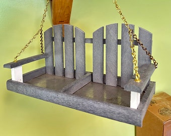 Porch Swing Bird Feeder, Composite Wood, Aluminum Floor