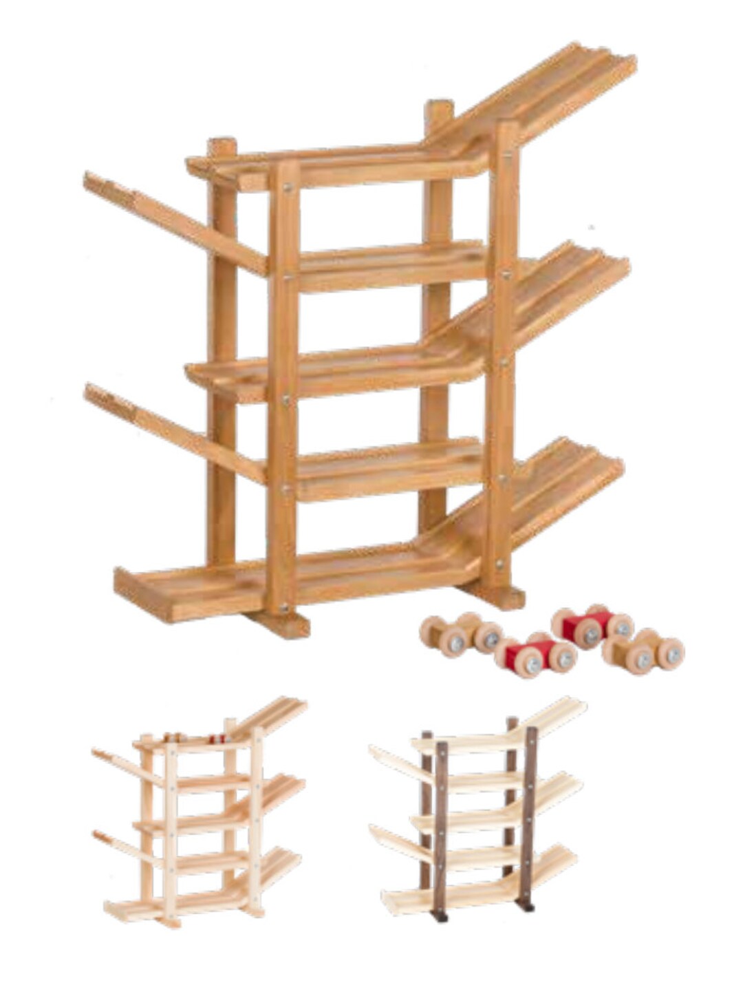 Car Roller Racetrack, Wooden Kid's Toys, Wooden Games, Switchback Track ...