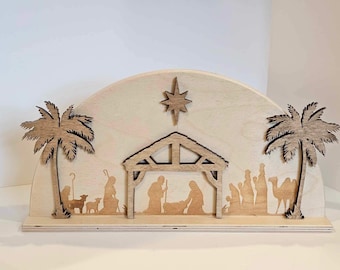 Manger Scene, Manger, Nativity, Nativity Scene, Christmas Nativity, Baby Jesus Nativity Scene, Christmas Nativity. Amish Made