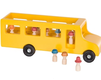 Large yellow wooden School Bus, School Bus, wooden School Bus, Toy School Bus, Amish made in the USA