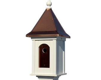 Copper Roof Victorian Birdhouse, Elegant Garden Decor, USA Made