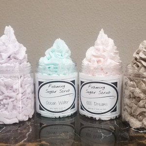 6 oz Foaming Sugar Scrub, Palm Free, Bath Frosting, Sugar Scrub, Whipped Soap, Shaving Cream