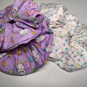 Easter Cotton Blend Hair Tie, Cute Scrunchies, Soft Hair Thingy, Comfortable Cotton Scrunchies for Spring