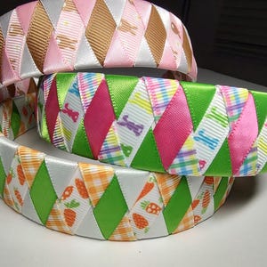 Headband | Easter Woven Ribbon Wide Headband for Women | Floral Hair Accessories & Spring Fashion Gift