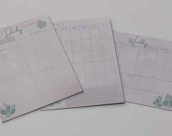 Pink & Green Cactus Planner Pad set