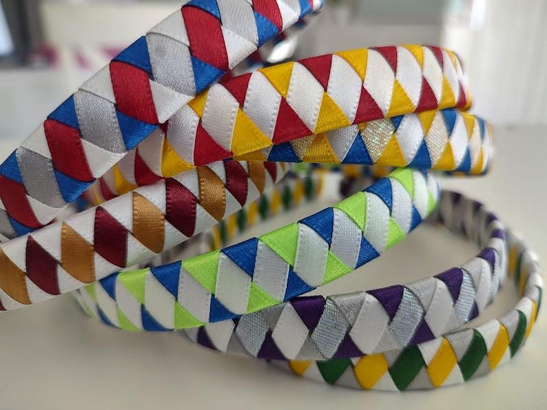 Colorfull Ribbon Head Woven Ribbon Headband - School Colors - Etsy