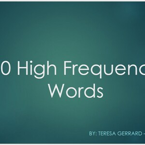 50 High Frequency Words Practice