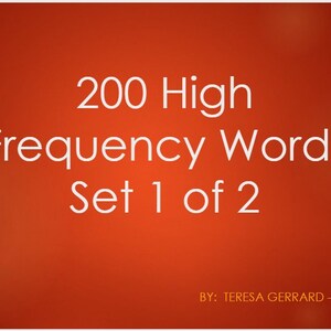 200 High Frequency Words for 2nd Grade+ (Set 1 of 2)