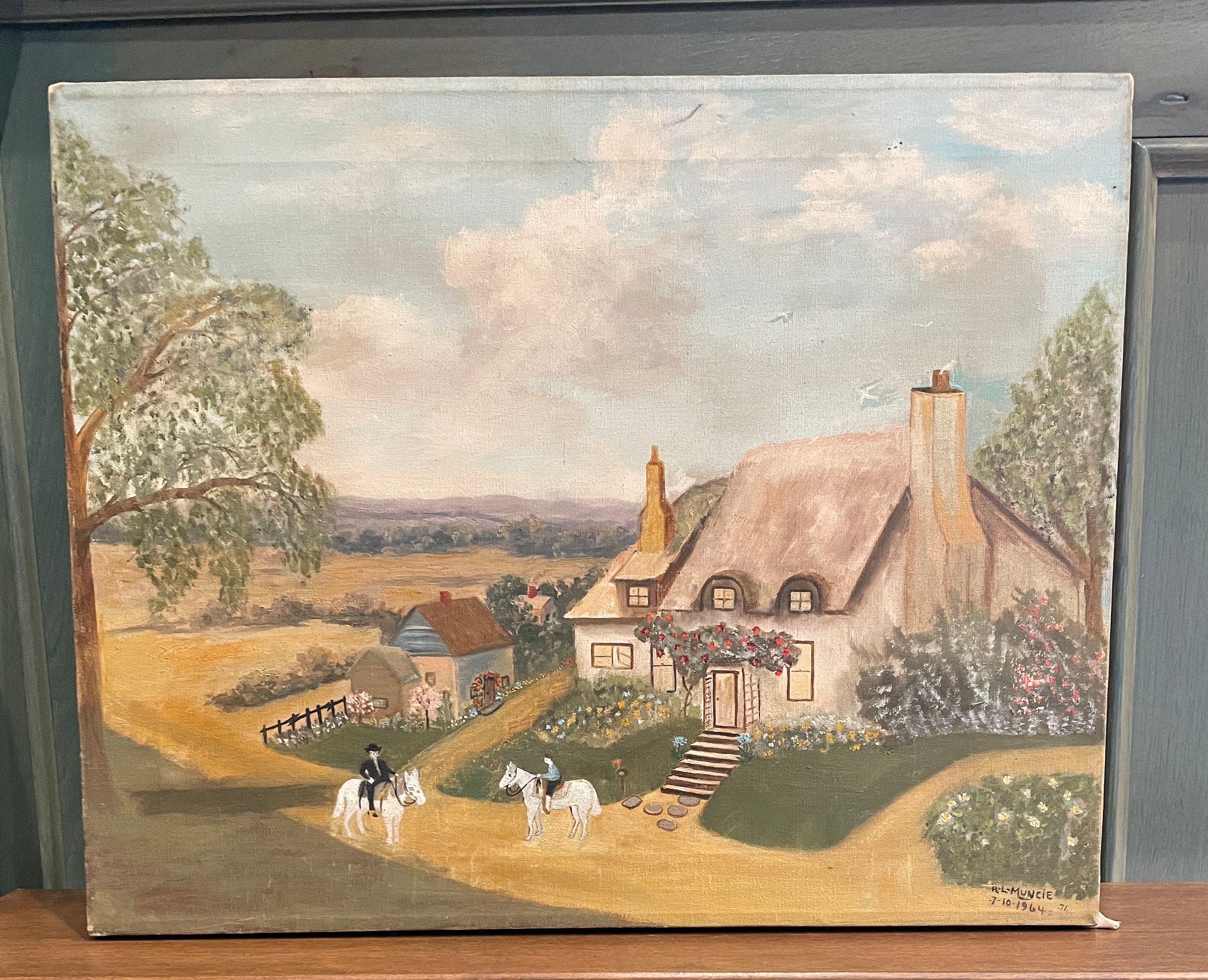 Vintage-style oil painting print
