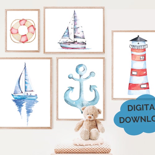Sailboat Printable Art Digital Download Wall Art Boat - Etsy