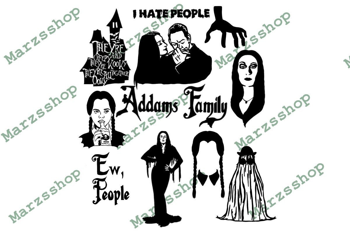 11 Piece SVG and PNG Bundle Addams Family Inspired Morticia - Etsy Finland