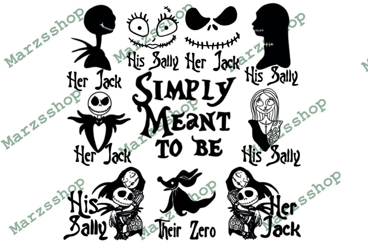 10 Piece SVG and PNG Bundle Jack and Sally Inspired His Sally - Etsy