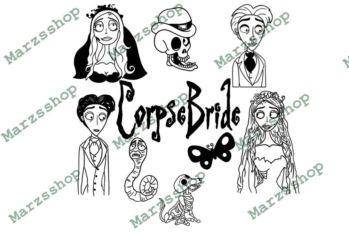 9 Piece SVG and PNG Bundle Corpse Bride Emily Svg Victor - Etsy Ireland