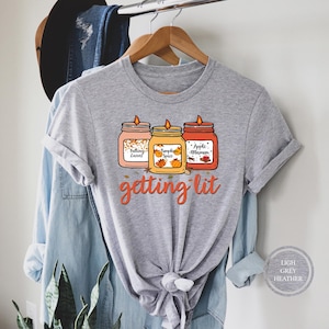 Fall Getting Lit Apple Mamon Shirt, Pumpkin Spice Shirt, Fall Candles Tee, Fall Bachelorette Party Shirt, Getting Lit Candles Shirt