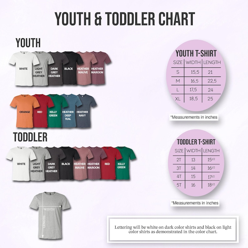 a group of children's t - shirts with the words youth and toddler