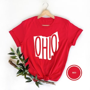Ohio State Shirt, Ohio State Map Shirt, Ohio Travel Gifts, Ohio Locals Tee, Home State T-shirt, Ohio Map Silhouette Tee, Ohio State image 1