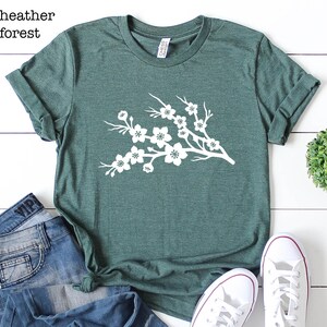 Cherry Blossom Shirt, Floral Botanical Tee, Nature Lover Gift image 2