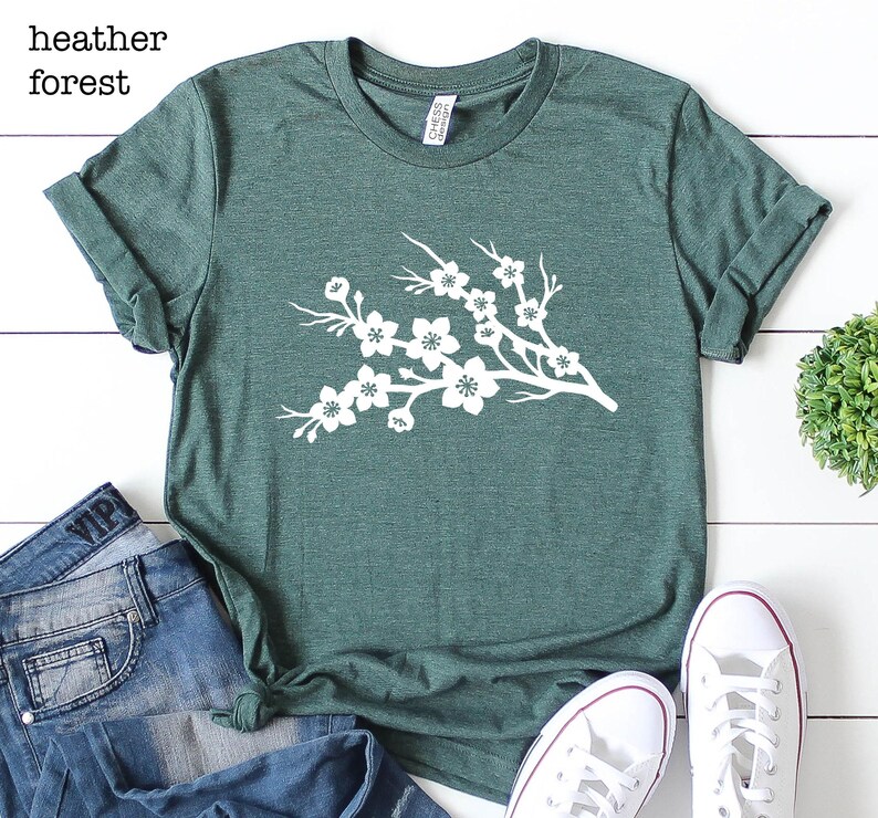 Cherry Blossom Shirt, Floral Botanical Tee, Nature Lover Gift image 2