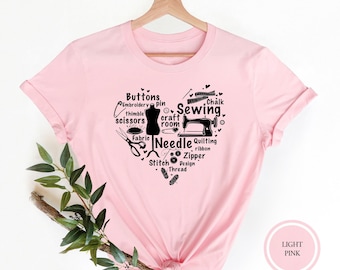 Sewing Heart T-Shirt, Quilting Design, Sewing Lover Gift