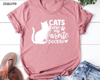 Cats Are My Favorite People T-shirt, Cute Cat Mom Tee