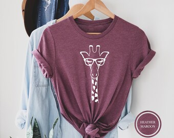 Giraffe Reader T-Shirt, Book Lover Nerd Shirt