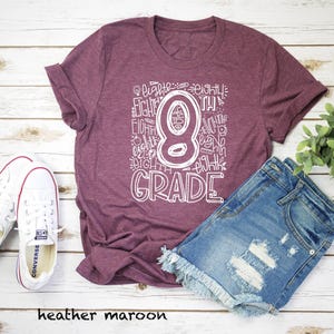 8th Grade Shirt, 8th Grade Typography T-Shirt, Eighth Grade Teacher Tshirt, Teacher Tee, Grade Level Shirt, Middle School Teacher Shirt