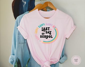 Happy Last Day of School Shirt, Retro Teacher Tee